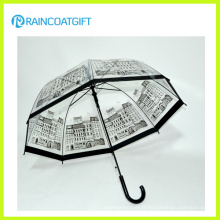 Parapluie en PVC transparent imprimé par logo personnalisé de marque faite sur commande